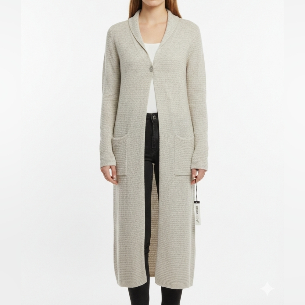 NWT William Rast Long Knit  Women's Duster Cardigan Sweater Neutral Beige Small
